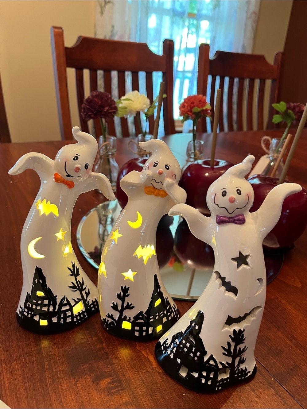 Ceramic lite-up Dancing Ghosts 3 PCS